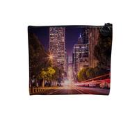 Pochette in lino - San Francisco de Nuit Pose Lunghe Luci Filate - Astuccio trucco in tela effetto lino - Portamonete - 15 x 10 cm, San Francisco Notte, 15 x 10 cm, Astuccio per il trucco