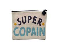 Pochette in lino - Super fidanzato migliore amico bambino - Astuccio per trucco in tela effetto lino - Portamonete - 15 x 10 cm, Fidanzato 2, 15 x 10 cm, Astuccio per il trucco