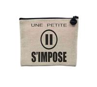 Pochette in lino - Una piccola pausa si impose Button Pause - Astuccio per trucco in tela effetto lino, portamonete - 15 x 10 cm, lino, 15 x 10 cm, Astuccio per il trucco