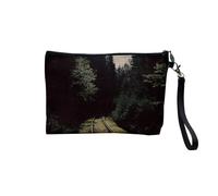 Pochette in lino - Voie Ferre a Travers La Foret de Pin Train, astuccio per trucco in tela, effetto lino, portamonete - 15 x 10 cm, lino, 23.5 x 15 cm, Astuccio per il trucco