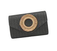 Pochette in paglia Borsa per le donne Borsa a tracolla Estati Spiaggia Borse a tracolla Busta Portafoglio Borse da sera in tessuto Regali Borsa da spiaggia, Nero , Taglia unica