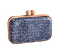 Pochette in paglia Borsa per le donne Borsa a tracolla Estati Spiaggia Borse a tracolla Busta Portafoglio Borse da sera in tessuto Regali Pochette di paglia per le donne, Blu, One Size
