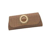 Pochette in paglia Borsa per le donne Borsa a tracolla Estati Spiaggia Borse a tracolla Busta Portafoglio Borse da sera in tessuto Regali Pochette di paglia per le donne, Marrone, One Size