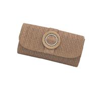 Pochette in paglia Borse per donne e ragazze, pochette da sera, borsa a tracolla in paglia, borsa a tracolla estive, borsa da spiaggia, borsa da sera, Marrone, One Size