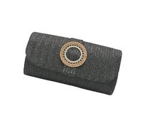 Pochette in paglia Borse per donne e ragazze, pochette da sera, borsa a tracolla in paglia, borsa a tracolla estive, borsa da spiaggia, borsa da sera, Nero , One Size