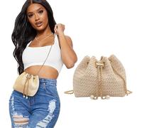 Pochette In Paglia Da 1 Pezzo E Custodia Per Gioielli Da 1 Pezzo, Semplice E Versatile In Stile Occidentale, Custodia Per Gioielli, Adatta Per Pendolarismo, Viaggi E Scene Di Shopping.