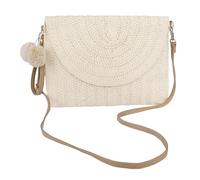 Pochette in Paglia Donna Clutch Cerimonia Borsa da Sera Borse a Tracolla Piccolo con Catena Crossbody Busta Elegante Festa Nuziale, Stile Boho Portafoglio da Spiaggia Estivo