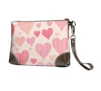 Pochette in pelle a righe con cuore da donna, borsa da polso con cinturino staccabile, borsa da sera da donna, portafoglio lungo per matrimoni, feste, viaggi, affari