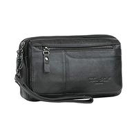Pochette in pelle borsa da polso per uomo donna viaggi d'affari all'aperto organizzatore cinturino da polso marsupio portamonete portamonete tasca multipla porta telefono iPhone 7 Plus/8/8 Plus/X, #01