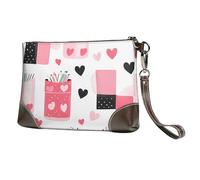 Pochette in pelle da donna, pochette da polso a forma di cuore con cinturino staccabile, borsa da sera da donna, portafoglio lungo per matrimoni, feste, viaggi, affari