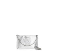 POCHETTE IN PELLE LAMINATA CON DOPPIA TARCOLLA IN CATENA