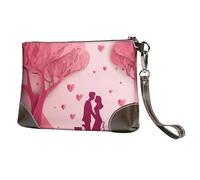 Pochette in pelle per San Valentino da donna, romantica borsa da polso a forma di cuore con cinturino staccabile, borsa da sera da donna, portafoglio lungo per matrimoni, feste, viaggi, affari