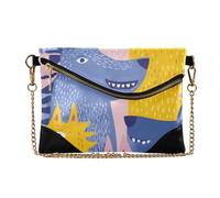 Pochette in pelle PU per le donne elegante borsa da polso per matrimonio power bank pounch divertente lupo del Nilo colorato