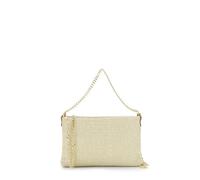 POCHETTE IN RAFFIA CON DOPPIA TARCOLLAIN CATENA