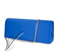 Pochette in raso blu elettrico donna cerimonia clutch piccola elegante borsetta