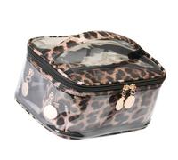 Pochette Leopardata Trasparente PVC, Set 3 Pezzi 21x16x10cm | Resistente a Schizzi e Perdite, per Pennelli e Toilette, Weekend e Fughe fuori Casa