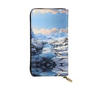 Pochette lunga (19,1 x 10,4 cm), con cerniera e paesaggi innevati, con scomparti multipli, grande capacità, un buon regalo per gli amici