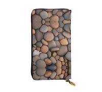 Pochette lunga (19,1 x 10,4 cm), con cerniera e sassolini in spiaggia, con scomparti multipli, grande capacità, un buon regalo per gli amici