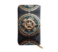 Pochette lunga (19,1 x 10,4 cm) con ingranaggi steampunk con cerniera e scomparti multipli, grande capacità, un buon regalo per gli amici