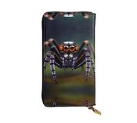 Pochette lunga (19,1 x 10,4 cm), motivo ragni della foresta pluviale tropicale, portafoglio in pelle con cerniera e scomparti multipli, grande capacità, un buon regalo per gli amici