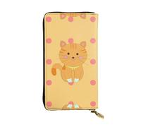 Pochette lunga (19 x 10,4 cm) con simpatico gattino in stile cartone animato, portafoglio in pelle con cerniera con scomparti multipli, grande capacità, un buon regalo per gli amici