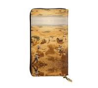 Pochette lunga (19 x 10,4 cm), portafoglio in pelle con cerniera e scomparti multipli, grande capacità, un buon regalo per gli amici