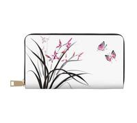 Pochette lunga in ecopelle con farfalla floreale chic ed elegante portafogli da donna per donne moderne, porta carte di grande capacità e tasche organizer, borsa resistente per i viaggi di tutti i