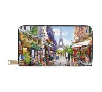 Pochette lunga in ecopelle con scena di Parigi, Torre Eiffel, eleganti e alla moda, portafogli da donna moderne, porta carte di grande capacità e tasche organizer, borsa resistente per i viaggi di