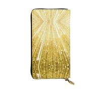 Pochette lunga in pelle con stampa dorata con brillantini - Portafoglio personalizzato alla moda, scomparti multipli per carte, pronto per il regalo, nero, Taglia unica