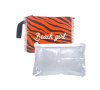 Pochette New Zebra 100% Cotone Con Laccio e Zip 28x22 cm Interno Impermeabile (Arancione)