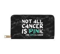 Pochette Not All Cancer Is Pink Cervical Cancer Portafoglio In Pelle Carino Portamonete Da Donna Vintage Pu Portamonete Per Donna, Uomo, Insegnante