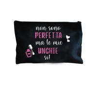 Pochette organizer Non sono perfetta, ma le mie unghie sì regalo amica