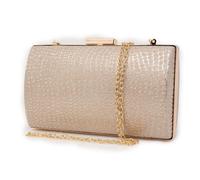Pochette oro donna elegante cerimonia clutch gioiello glitter borsetta dorata