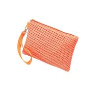Pochette Paglia,Pochette Paglia Donna 2 pezzi Borsa a tracolla da donna, moda, fatta a mano, solida, da polso, in paglia intrecciata, portamonete for telefono, portafoglio da spiaggia, fresco e dolce.