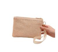 Pochette Paglia,Pochette Paglia Donna 2 pezzi Borse a tracolla da donna fatte a mano Zaino alla moda Borsa da polso da donna Borsa da ragazza in paglia intrecciata Portamonete Portafoglio da spiaggia