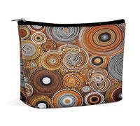Pochette per il trucco con motivo a puntini in stile aborigeno, organizer da viaggio per articoli da toilette, trousse cosmetica per donna, regalo di compleanno per mamma, ragazze, donne e sorelle.