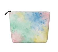Pochette per il trucco da donna con stampa tie-dye e motivi astratti, borsa da viaggio portatile con cerniera e organizer.