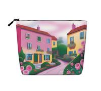 Pochette per il trucco Sweet Romance monostrato effetto lino con cerniera, per soddisfare le tue esigenze quotidiane o di viaggio