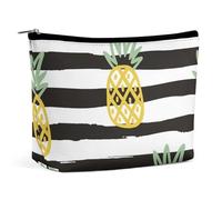 Pochette per trucchi a mano Black Stripes Pine con ampia capacità per un facile trasporto