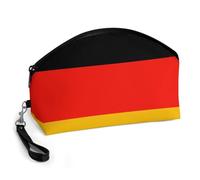 Pochette per trucchi curva con stampa della bandiera tedesca per donne e ragazze, con pennelli per il trucco, accessori per la cura della pelle e la bellezza.