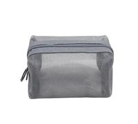 Pochette per Trucchi in Rete Mini borse for cosmetici in rete di nylon trasparente Custodia for organizer for auricolari con chiave for linea dati for donne carine(Gray)