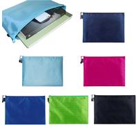 Pochette Piatte 6 Pezzi Buste Porta Soldi A5 Impermeabili Nere Con Zip, Organize