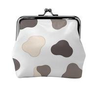 Pochette piccola con chiusura a bacio in pelle nera e bianca a pois di mucca