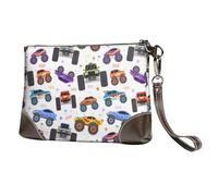 Pochette piccola da donna - Cartoon Monster Trucks1 portafogli da polso in pelle da donna con cinturino da polso