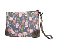 Pochette piccola da donna - maiali 1 portafogli da polso in pelle per donne con cinturino da polso