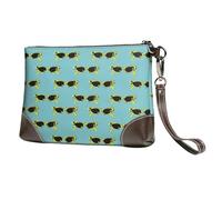 Pochette piccola da donna - Occhiali da sole estivi retrò in pelle portafogli da donna con cinturino da polso