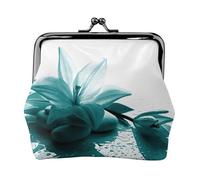 Pochette piccola per il trucco, con motivo giglio, per palestra, uso quotidiano, Nero , Taglia unica, Portamonete