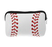 Pochette Porta Trucchi Baseball in Neoprene Zip, Bianca
