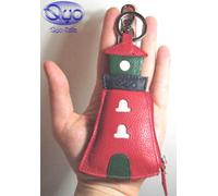 Pochette Portachiavi Portamonete Faro Vera Pelle Bustina Moschettone anello