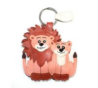 Pochette Portachiavi Portamonete Vera Pelle Fatto a Mano Coppia Leoncini
